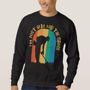 Sudadera Vintage Man Lawn Mower Estoy aquí por la hierba