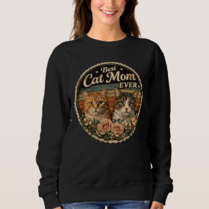 Sudadera Vintage Mejor Mamá de Gatos de Todos los