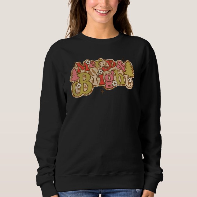Sudadera Vintage Merry And Bright Christmas Tree Christmas (Anverso)