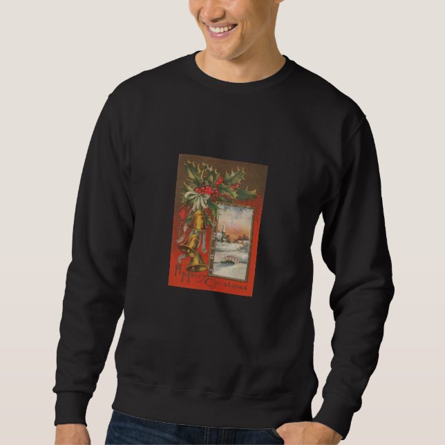 Sudadera Vintage Merry Christmas Bells Black (Anverso)