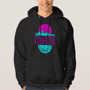 Sudadera Vintage Miami Florida Cityscape Retro Basketball