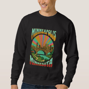 Sudadera Vintage Minneapolis Minnesota Skyline Re