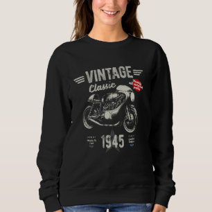 Sudadera Vintage Nacido en 1945 Cumpleaños 80 Clásico Moto 
