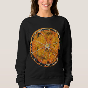 Sudadera Vintage naranja afligido tajado Cítrico de la fami