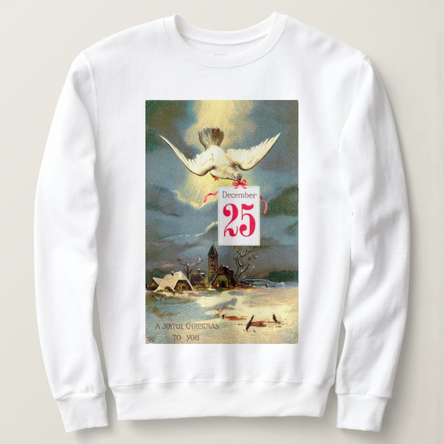 Sudadera Vintage Navidades alegres en vacaciones (Anverso del diseño)