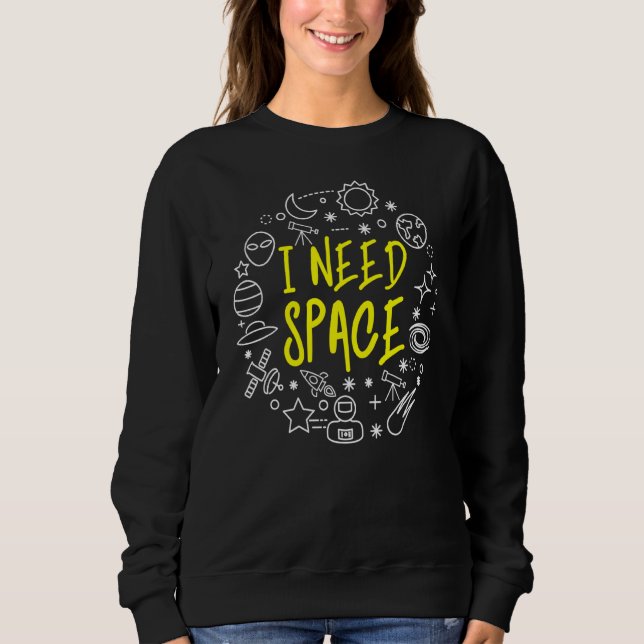 Sudadera Vintage Necesito Espacio Retro Espacio Sistema Sol (Anverso)
