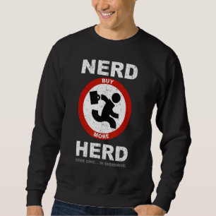 Sudadera Vintage Nerd Herd Geek Moda En Sobreconducción