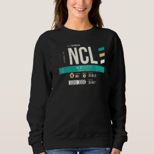 Sudadera Vintage Newcastle Ncl Código de aeropuerto Retro T