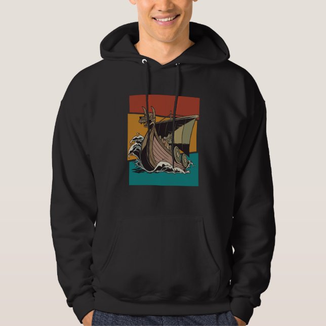 Sudadera Vintage Norse Viking Ship (Anverso)