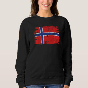Sudadera Vintage Noruega Bandera Noruega Orgullo Apoyo Noru