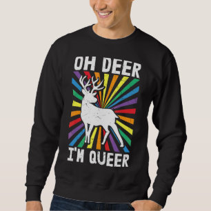 Sudadera Vintage Oh Deer I'm Queer Rainbow Lgbt Pride Gay