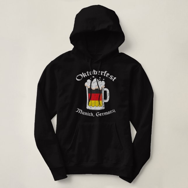 Sudadera Vintage Oktoberfest Munich, Alemania Bandera Beber (Diseño del anverso)