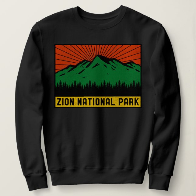 Sudadera Vintage Parque Nacional Utah Mountain Souvenir (Anverso del diseño)