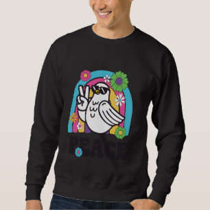 Sudadera Vintage Peace Dove Pigeon Signo de paz Hippie Groo