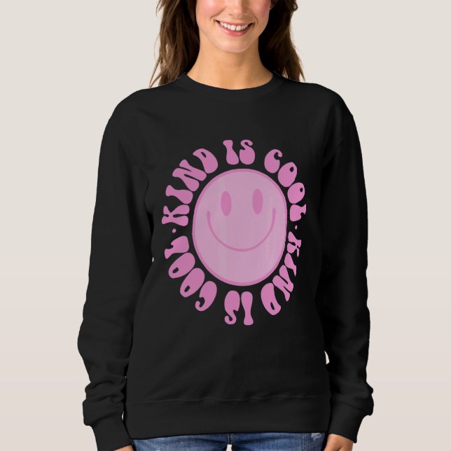 Sudadera Vintage Pink Smile Face Choose Kindness  Spiritual (Anverso)