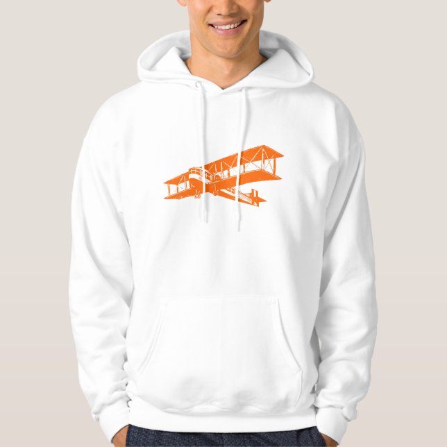 Sudadera Vintage Plane - Naranja (Anverso)