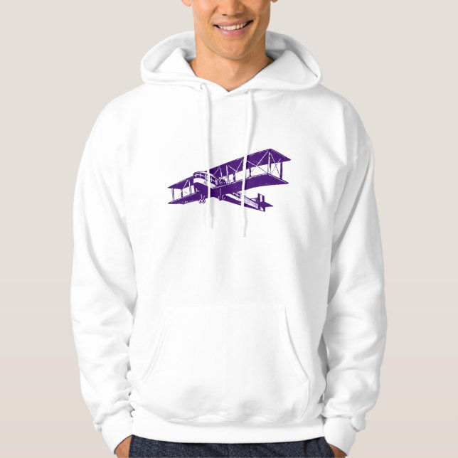 Sudadera Vintage Plane - Púrpura Profundo (Anverso)