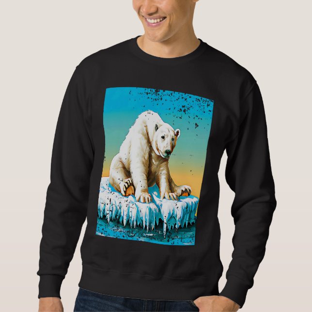Sudadera Vintage Polar Bear  Melting Arctic (Anverso)