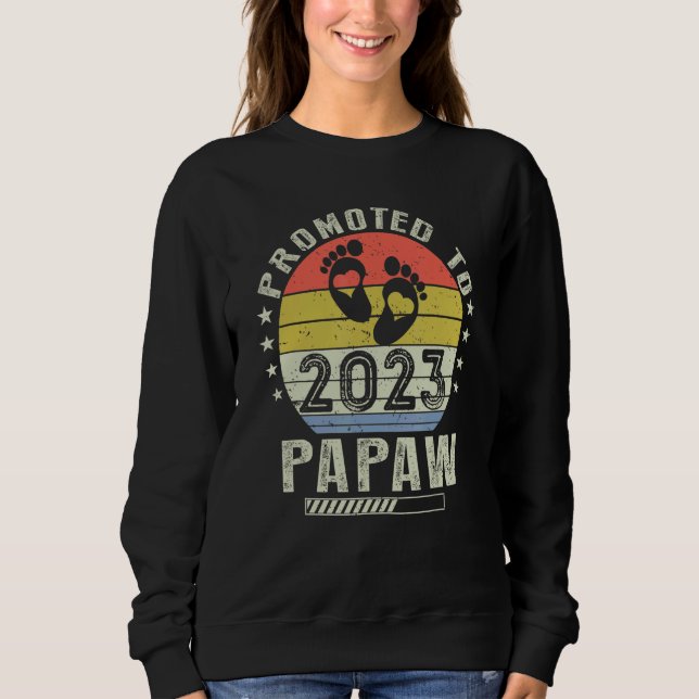 Sudadera Vintage Promoted To Papaw 2023 (Anverso)