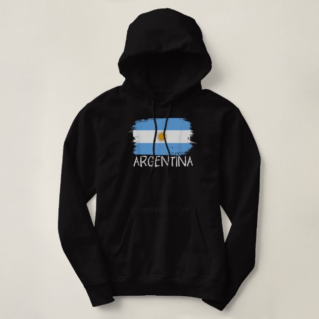 Sudadera Vintage Proud Argentina Flag - Patriotic Argentini (Diseño del anverso)