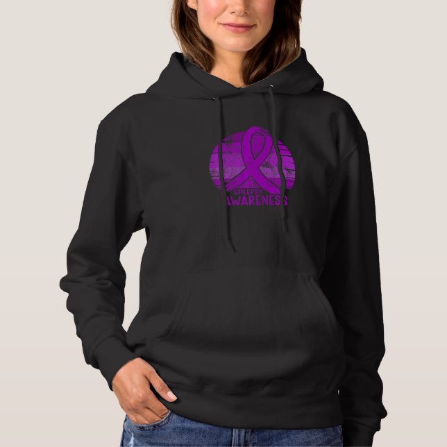 Sudadera Vintage Purple Ribbon Epilepsy Awareness Costume R (Anverso)