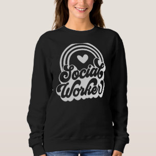 Sudadera Vintage Rainbow Social Worker Funny Work Love Teat