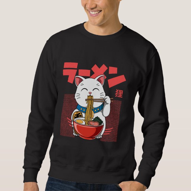 Sudadera Vintage Ramen Maneki Neko (Anverso)