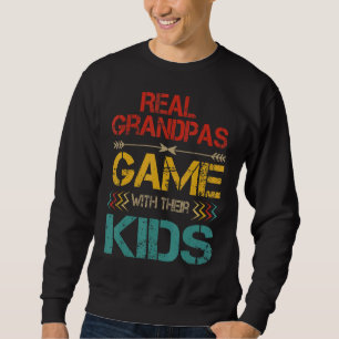 Sudadera Vintage Real Grandpas Game Con Sus Hijos Gamers