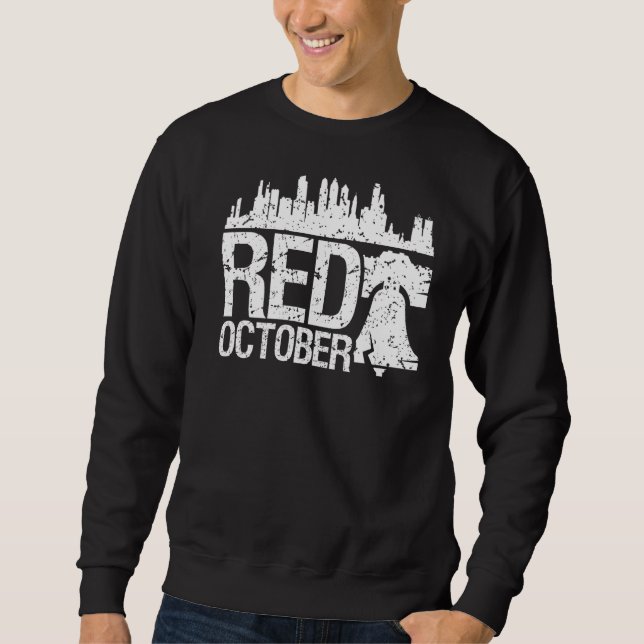 Sudadera Vintage Red October Philadelphia Skyline Ba (Anverso)