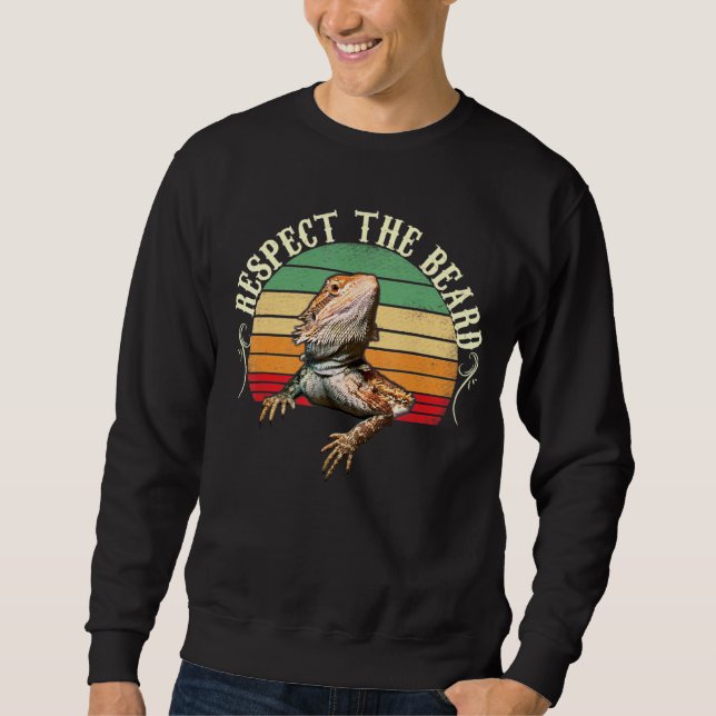 Sudadera Vintage Respect The Beard Bearded Dragon (Anverso)