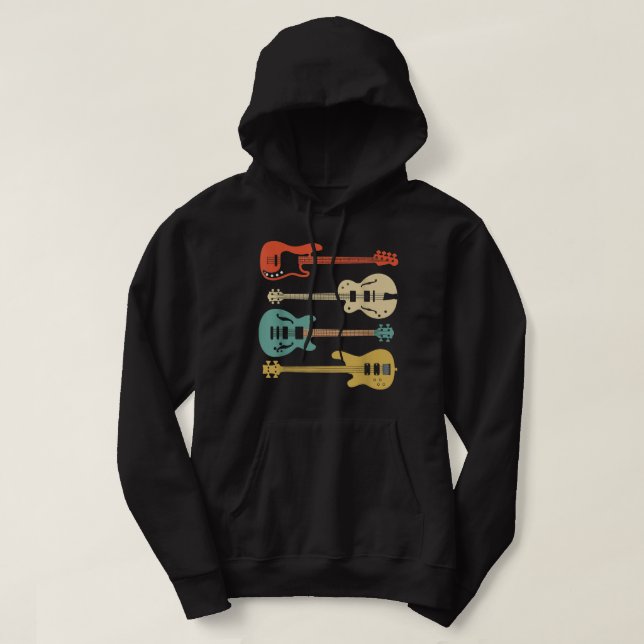 Sudadera Vintage Retro Bass Guitar (Diseño del anverso)