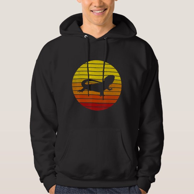 Sudadera Vintage Retro Bearded Dragon Sunset   (Anverso)