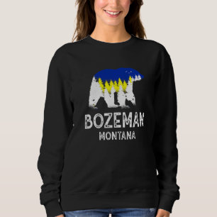 Sudadera Vintage Retro Bozeman Montana Grizzly Bear Mt Vaca