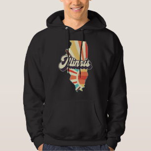 Sudadera Vintage retro del estado de Illinois