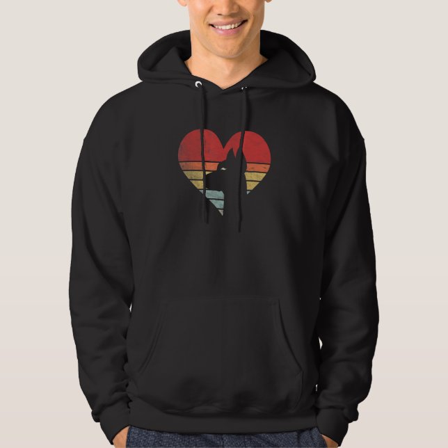 Sudadera Vintage Retro Doberman Heart Silhouette Valentine' (Anverso)