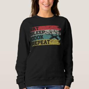 Sudadera Vintage Retro Eat Sleep Cook Repetir Cocina divert