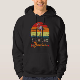 Sudadera Vintage Retro Flamingo Abuela Flores Leopard Fla