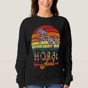 Sudadera Vintage Retro Hípica Flores Leopardo Caballo Mot