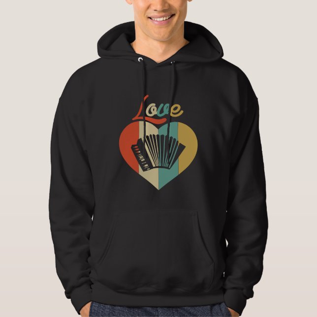 Sudadera Vintage Retro Love Accordion (Anverso)
