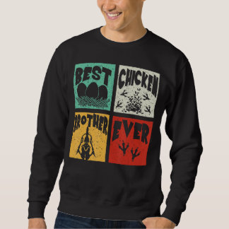 Sudadera Vintage Retro Mejor Hermano De Pollo Jamás Granjer