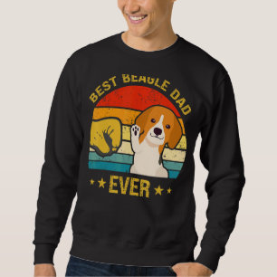 Sudadera Vintage Retro Mejor Perro Beagle Papá Nunca Silhou