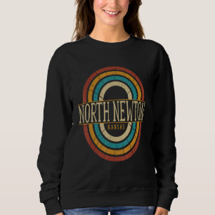 Sudadera Vintage Retro North Newton Kansas KS Mujeres Hombr