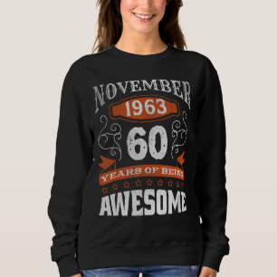 Sudadera Vintage retro noviembre 1963 60 años de edad
