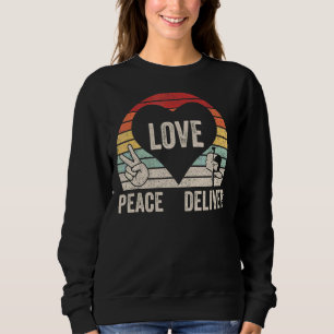 Sudadera Vintage Retro Peace Love Delier Post Box Cute Pos