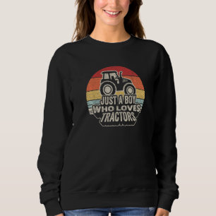 Sudadera Vintage Retro Solo Un Chico Que Ama Los Tractores