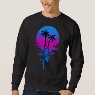 Sudadera Vintage Retro Sunset Palm Tree