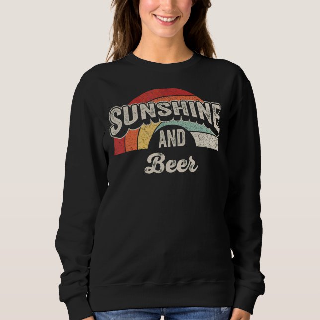 Sudadera Vintage Retro Sunshine Y Beer Alcohólica (Anverso)