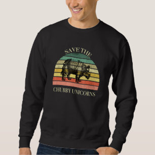 Sudadera Vintage Save The Chubby Unicorn For Rhino Lover