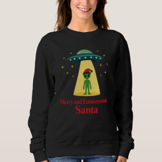 Sudadera Vintage Sci Fi Alien Navidad OVNI Para Fans de San
