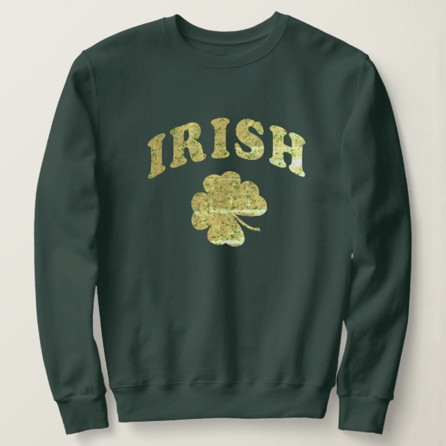 Sudadera Vintage Shamrock Clover Crewneck (Anverso del diseño)